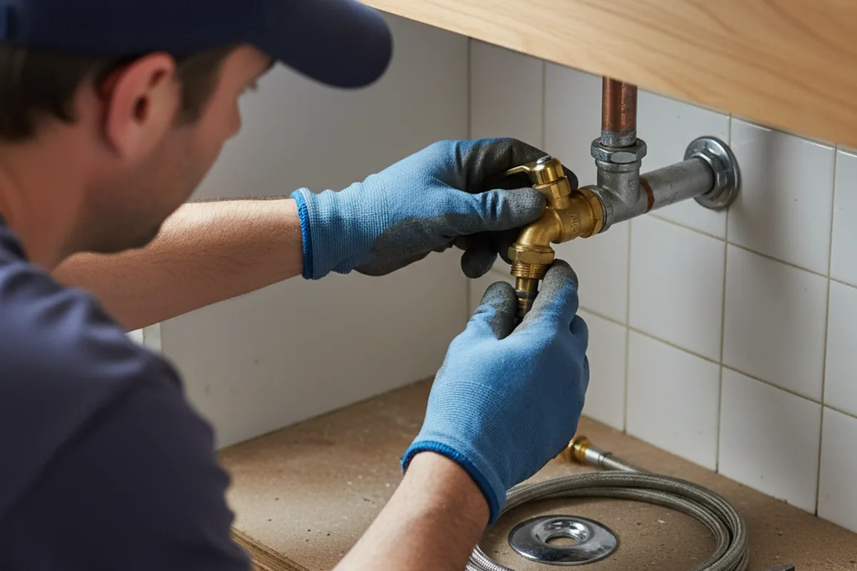 Shutoff valve and fitting work during Emergency Plumbing in Otley